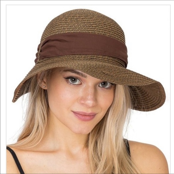 ❌SOLD❌ Sweet & Sexy Ribbon Accented Floppy Straw Hat NWT - Picture 3 of 8